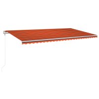 vidaXL Automatisk markis med vindsensor & LED 600x350 cm orange/brun - Bild 2