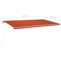 vidaXL Automatisk markis med vindsensor & LED 600x350 cm orange/brun - Bild 9