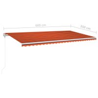 vidaXL Automatisk markis med vindsensor & LED 600x350 cm orange/brun - Bild 10