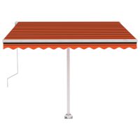 vidaXL Automatisk markis med vindsensor & LED 300x250 cm orange/brun - Bild 6