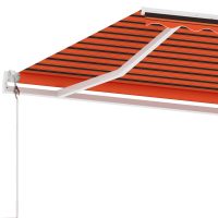 vidaXL Automatisk markis med vindsensor & LED 400x300 cm orange/brun - Bild 7