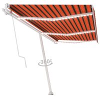 vidaXL Automatisk markis med vindsensor & LED 600x350 cm orange/brun - Bild 3