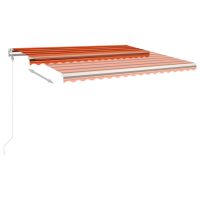 vidaXL Fristående markis manuell 450x300 cm orange/brun - Bild 7