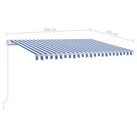 vidaXL Automatisk markis med vindsensor & LED 4x3 m blå och vit - Bild 12