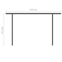 vidaXL Markis med stolpar manuellt infällbar 4,5x3 m blå och vit - Bild 12