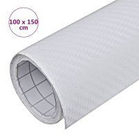 vidaXL Bilfoliering 3D vit 100x150 cm - Bild 7