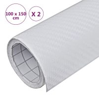 vidaXL Bilfoliering 2 st 3D vit 100x150 cm - Bild 7