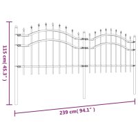 vidaXL Staket med spjuttopp 115 cm pulverlackerat stål - Bild 6