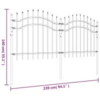 vidaXL Staket med spjuttopp svart 140 cm pulverlackerat stål - Bild 6