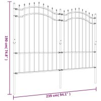 vidaXL Staket med spjuttopp svart 190 cm pulverlackerat stål - Bild 6