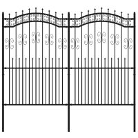 vidaXL Staket med spjuttopp svart 222 cm pulverlackerat stål - Bild 2