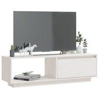 vidaXL Tv-bänk vit 110x30x33,5 cm massiv furu - Bild 3