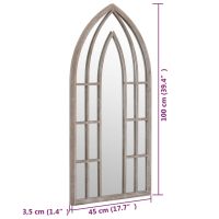 vidaXL Trädgårdsspegel sand 100x45 cm järn för utomhusbruk - Bild 6