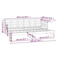 vidaXL Dagbädd utdragbar massiv furu 2x(90x200) cm - Bild 10