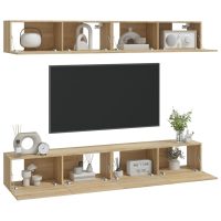 vidaXL Väggmonterade tv-bänkar 4 delar sonoma-ek 100x30x30 cm - Bild 3