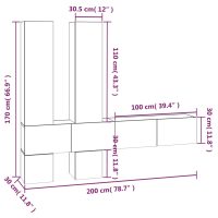 vidaXL Väggmonterad tv-bänk somona-ek 37x37x72 cm konstruerat trä - Bild 6