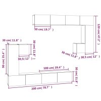 vidaXL Väggmonterad tv-bänk somona-ek 37x37x72 cm konstruerat trä - Bild 10