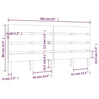 vidaXL Sänggavel vit 160x3x80 cm massiv furu - Bild 6