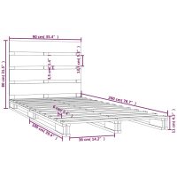 vidaXL Sängram vit 90x200 cm massiv furu - Bild 12