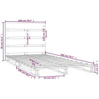 vidaXL Sängram 100x200 cm massiv furu - Bild 12