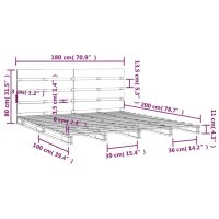 vidaXL Sängram vit 180x200 cm massiv furu - Bild 12