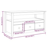 vidaXL Soffbord vit 102x49x55 cm massiv furu - Bild 11