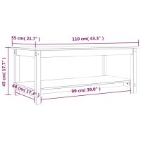 vidaXL Soffbord vit 110x55x45 cm massiv furu - Bild 8