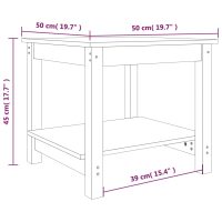 vidaXL Soffbord 50x50x45 cm massiv furu - Bild 7