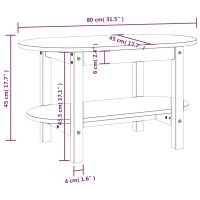 vidaXL Soffbord vit 80x45x45 cm massiv furu - Bild 8