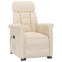 vidaXL Elektrisk reclinerfåtölj beige mikrofiber - Bild 3