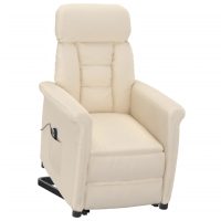 vidaXL Elektrisk reclinerfåtölj beige mikrofiber - Bild 7