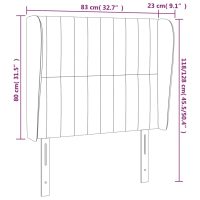 vidaXL Sänggavel med kanter mörkblå 83x23x118/128 cm sammet - Bild 9