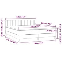 vidaXL Ramsäng med madrass & LED mörkblå 160x200 cm sammet - Bild 8