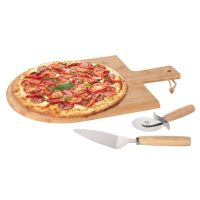 Excellent Houseware Pizzaset 3 delar 43x30 cm bambu - Bild 2