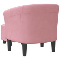 vidaXL Fåtölj med fotpall rosa sammet - Bild 5