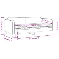 vidaXL Dagbädd med madrass svart 90x190 cm tyg - Bild 12