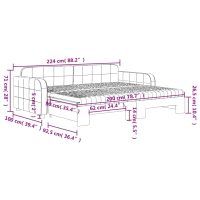 vidaXL Dagbädd utdragbar med madrasser mörkgrön 90x200 cm sammet - Bild 12