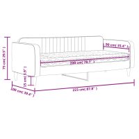 vidaXL Dagbädd med madrass mörkgrå 90x200 cm sammet - Bild 12