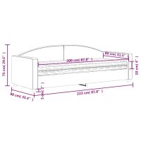 vidaXL Dagbädd med madrass ljusgrå 80x200 cm tyg - Bild 12