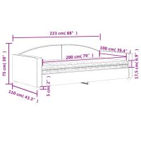 vidaXL Dagbädd med madrass gräddvit 100x200 cm tyg - Bild 12