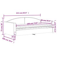 vidaXL Dagbädd med madrass mörkgrå 90x190 cm tyg - Bild 12