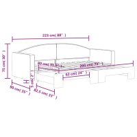 vidaXL Dagbädd utdragbar ljusgrå 80x200 cm tyg - Bild 11