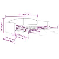 vidaXL Dagbädd utdragbar mörkgrå 90x190 cm tyg - Bild 11