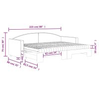 vidaXL Dagbädd med madrasser utdragbar ljusgrå 80x200 cm tyg - Bild 12