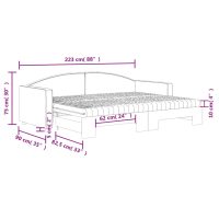 vidaXL Dagbädd med madrasser utdragbar mörkgrå 80x200 cm tyg - Bild 12