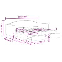 vidaXL Dagbädd utdragbar med lådor mörkgrå 80x200 cm tyg - Bild 12