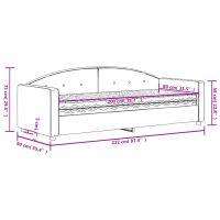 vidaXL Dagbädd med madrass ljusgrå 80x200 cm sammet - Bild 11