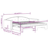 vidaXL Dagbädd utdragbar och madrasser mörkgrön 100x200 cm sammet - Bild 12