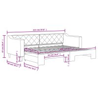 vidaXL Dagbädd utdragbar ljusgrå 80x200 cm tyg - Bild 11