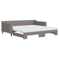 vidaXL Dagbädd med extrabädd och madrasser taupe 100x200 cm tyg - Bild 2